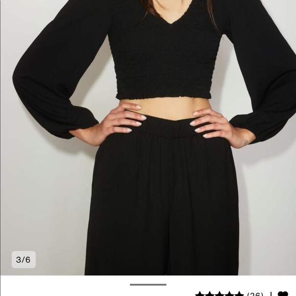 Dynamite White Ester Smocked Blouse - LIKE NEW - Picture 3 of 5